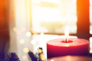 Advent candle in focus