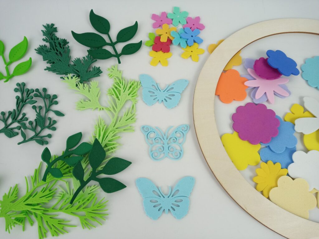 dekorgumi tavaszi koszoru hozzavalok